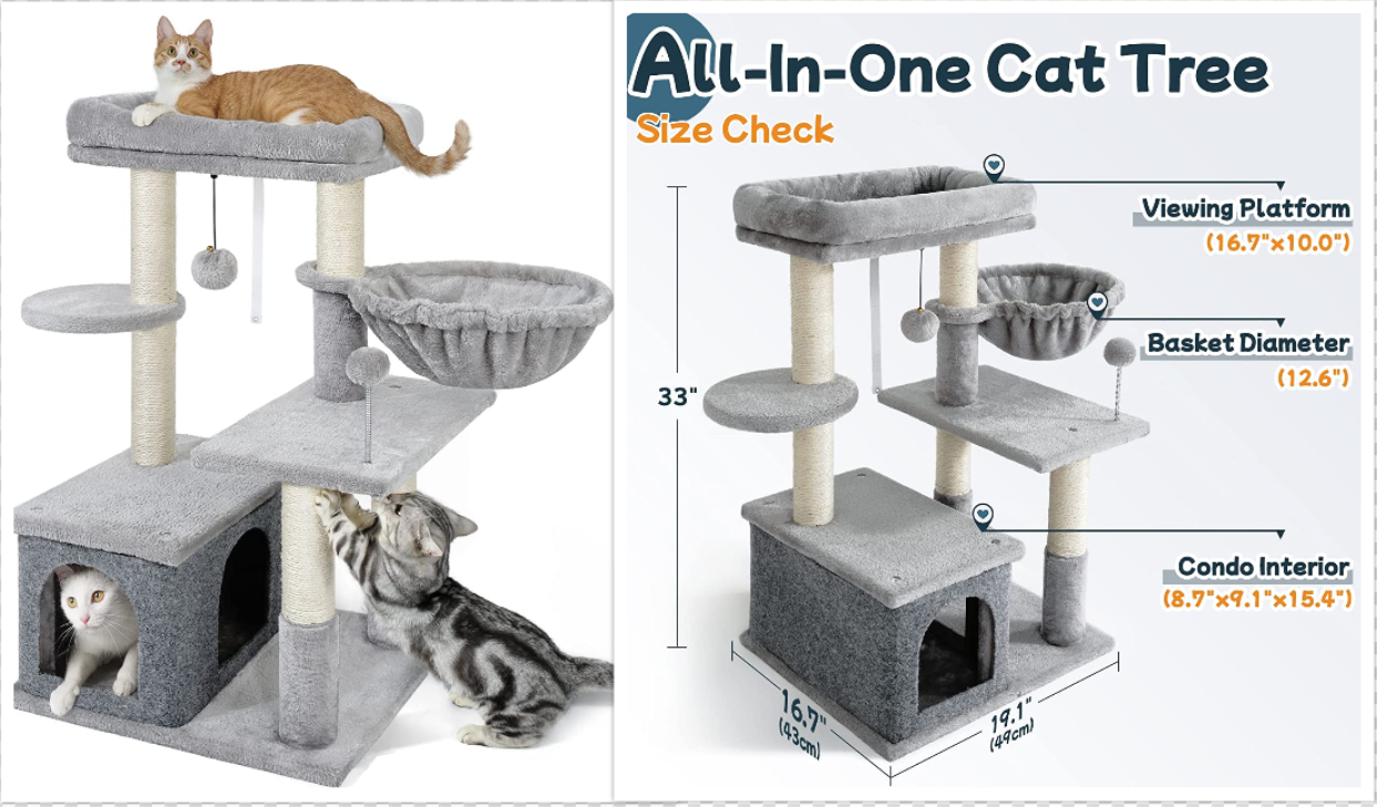 Rabbitgoo 33-Inch Cat Tree under $50